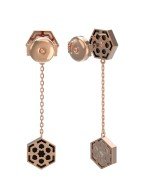 Серьги из золота c ониксом и перламутром