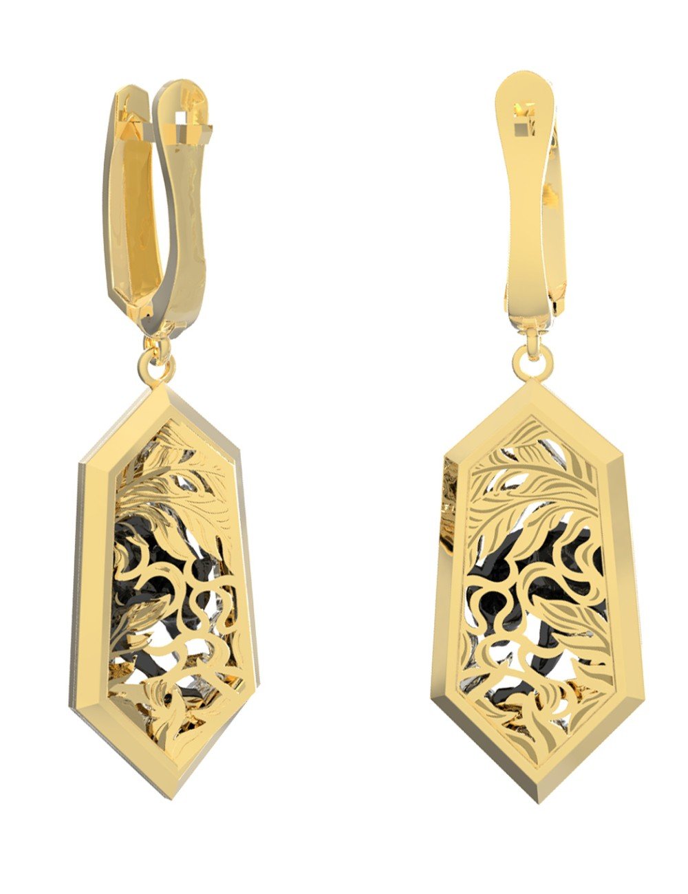 Серьги из лимонного золота