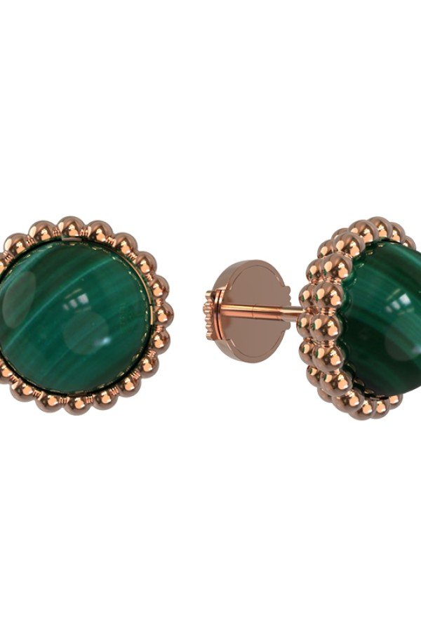 Серьги из золота c малахитом