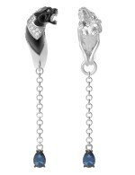 Серьги из белого золота c фианитом и топазом London