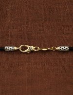 Шнурок шёлковый из лимонного золота 585 пробы c шёлковым шнурком