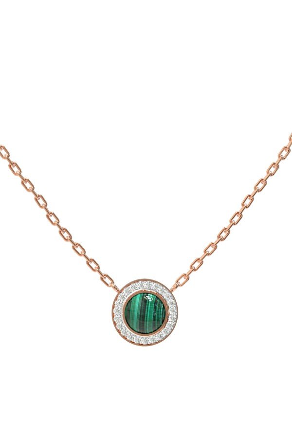 Колье из золота c бриллиантами и малахитом