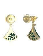 Серьги из лимонного золота c бриллиантами и малахитом