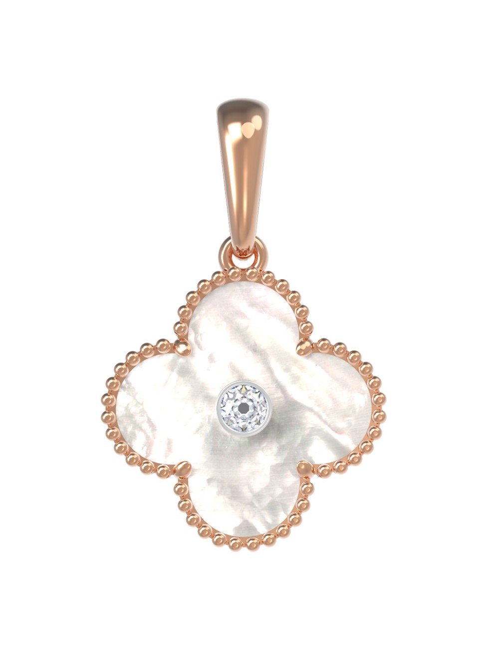 Подвеска из золота c бриллиантами и перламутром