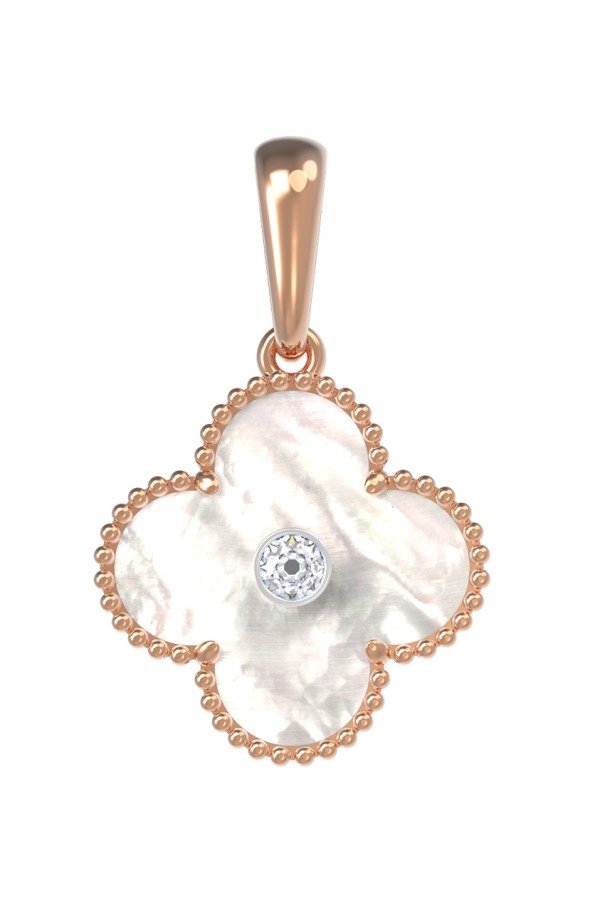 Подвеска из золота c бриллиантами и перламутром