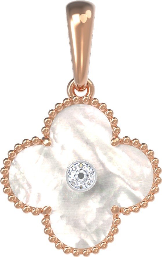 Подвеска из золота c бриллиантами и перламутром