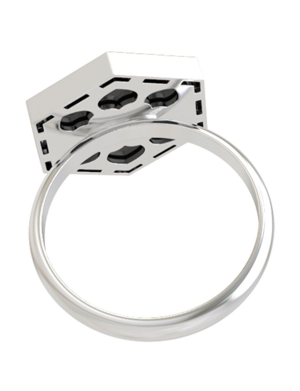 Кольцо из белого золота c ониксом