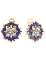 Серьги из золота c бирюзой и лазуритом