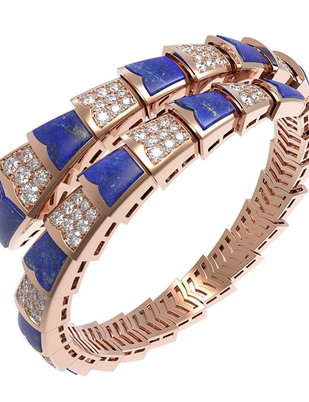 Браслет из золота c бриллиантами и лазуритом