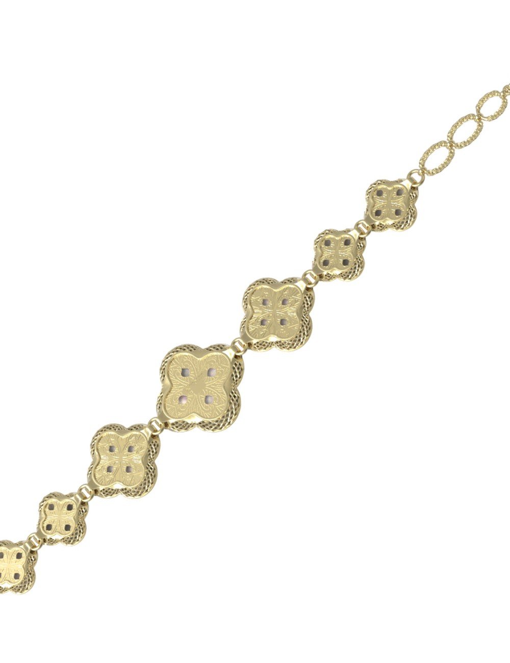 Браслет из лимонного золота c эмалью, жемчугом и перламутром