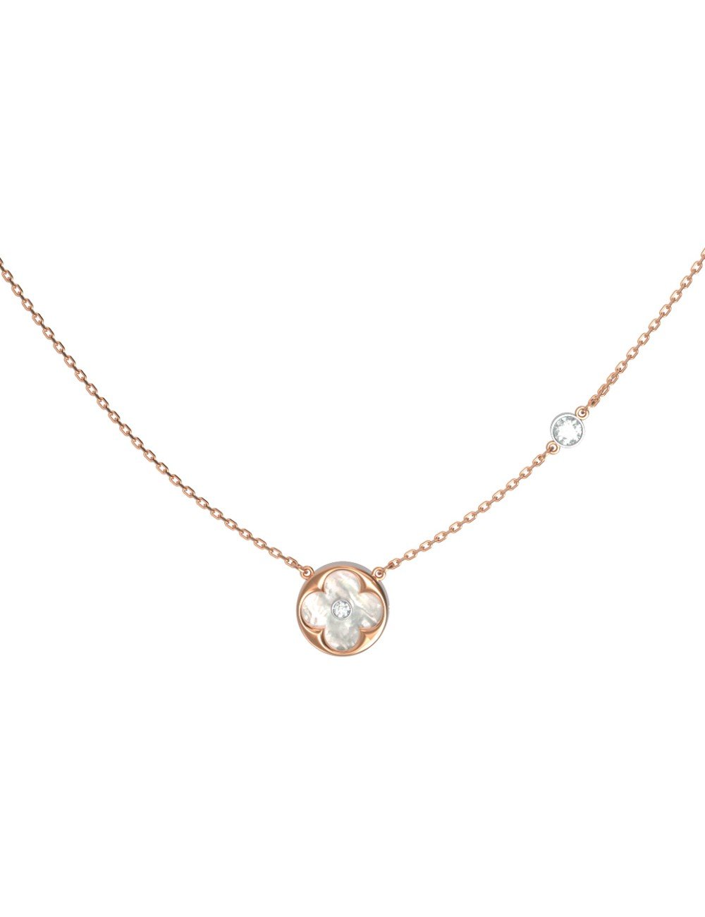 Колье из золота c бриллиантами и перламутром