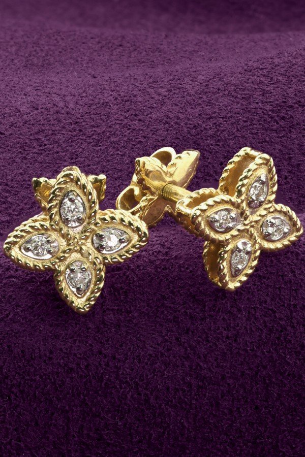 Серьги из лимонного золота c бриллиантами