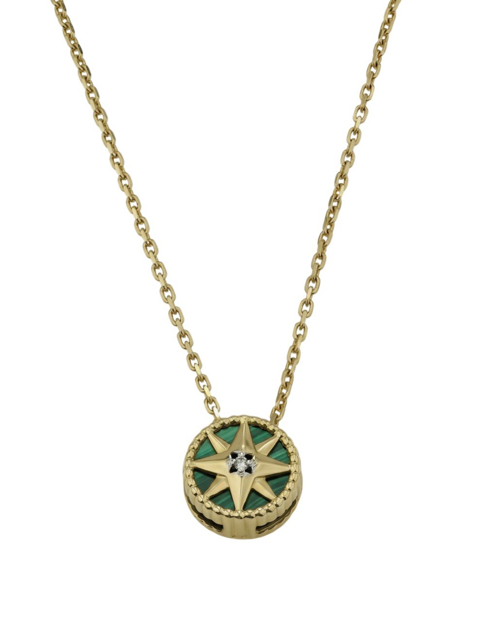 Колье из лимонного золота c бриллиантами и малахитом