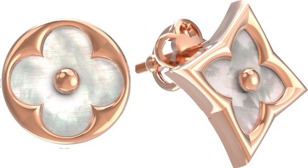 Серьги из золота c перламутром