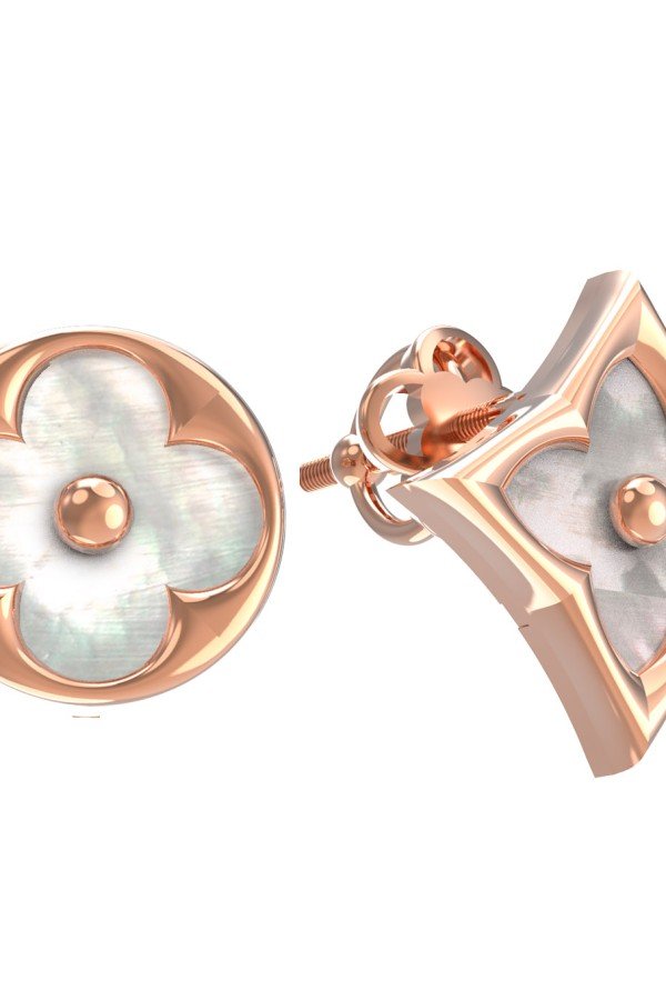 Серьги из золота c перламутром