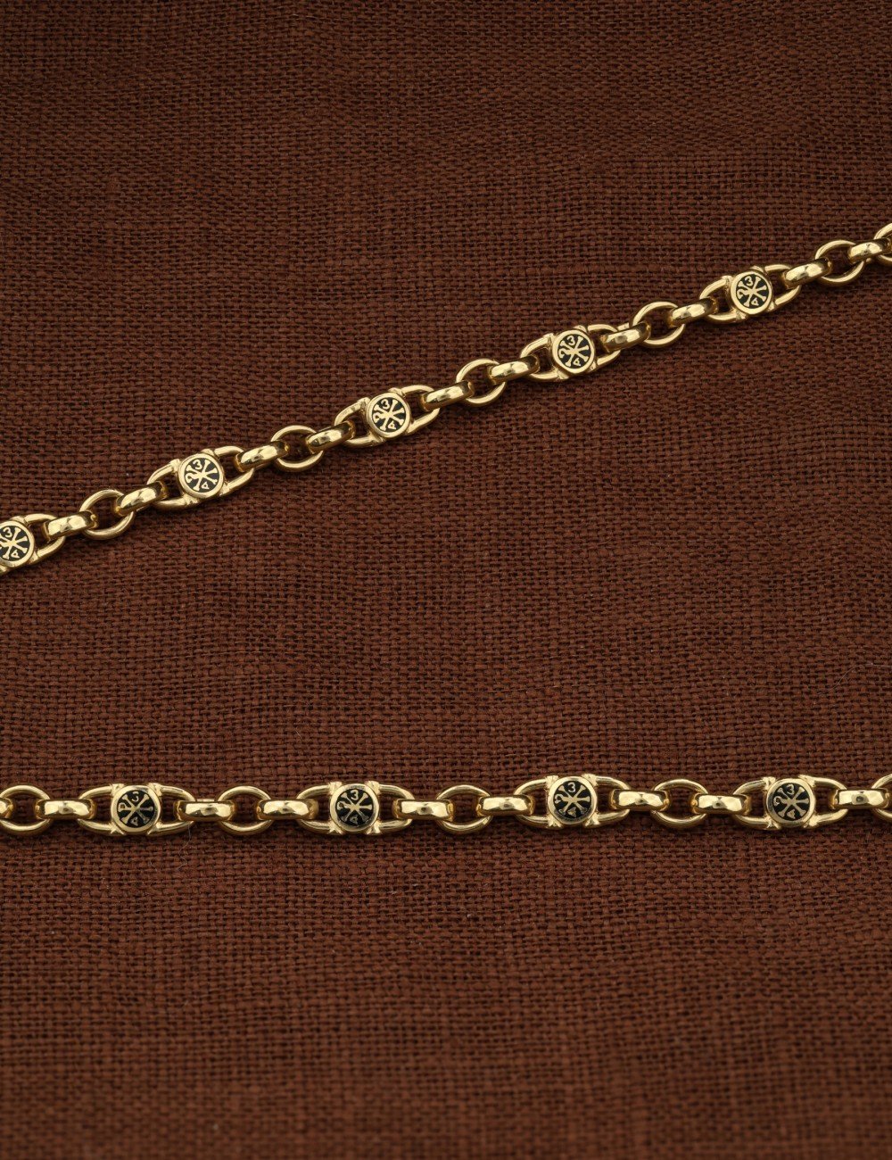 Цепь из лимонного золота c эмалью