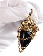 Подвеска из лимонного золота c эмалью и ониксом