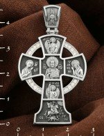 Крест из белого золота c бриллиантами