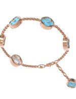 Браслет из золота c бриллиантами, бирюзой и перламутром