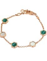 Браслет из золота c малахитом и перламутром