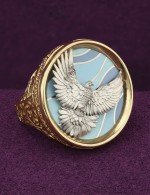 Кольцо из лимонного золота c эмалью