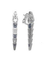 Серьги из белого золота c бриллиантами и лазуритом