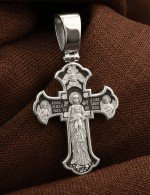 Крест из белого золота c бриллиантами