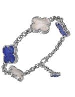 Браслет из белого золота c лазуритом и перламутром