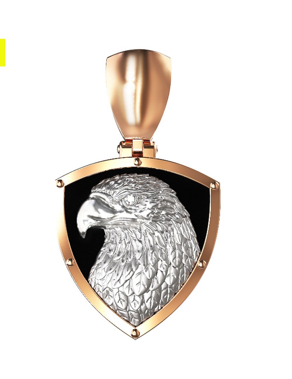 Подвеска из золота c бриллиантами и ониксом