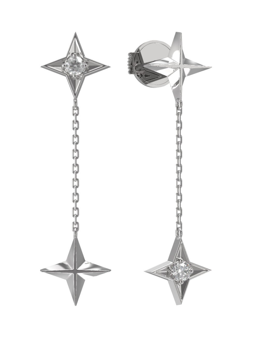 Серьги из белого золота c бриллиантами