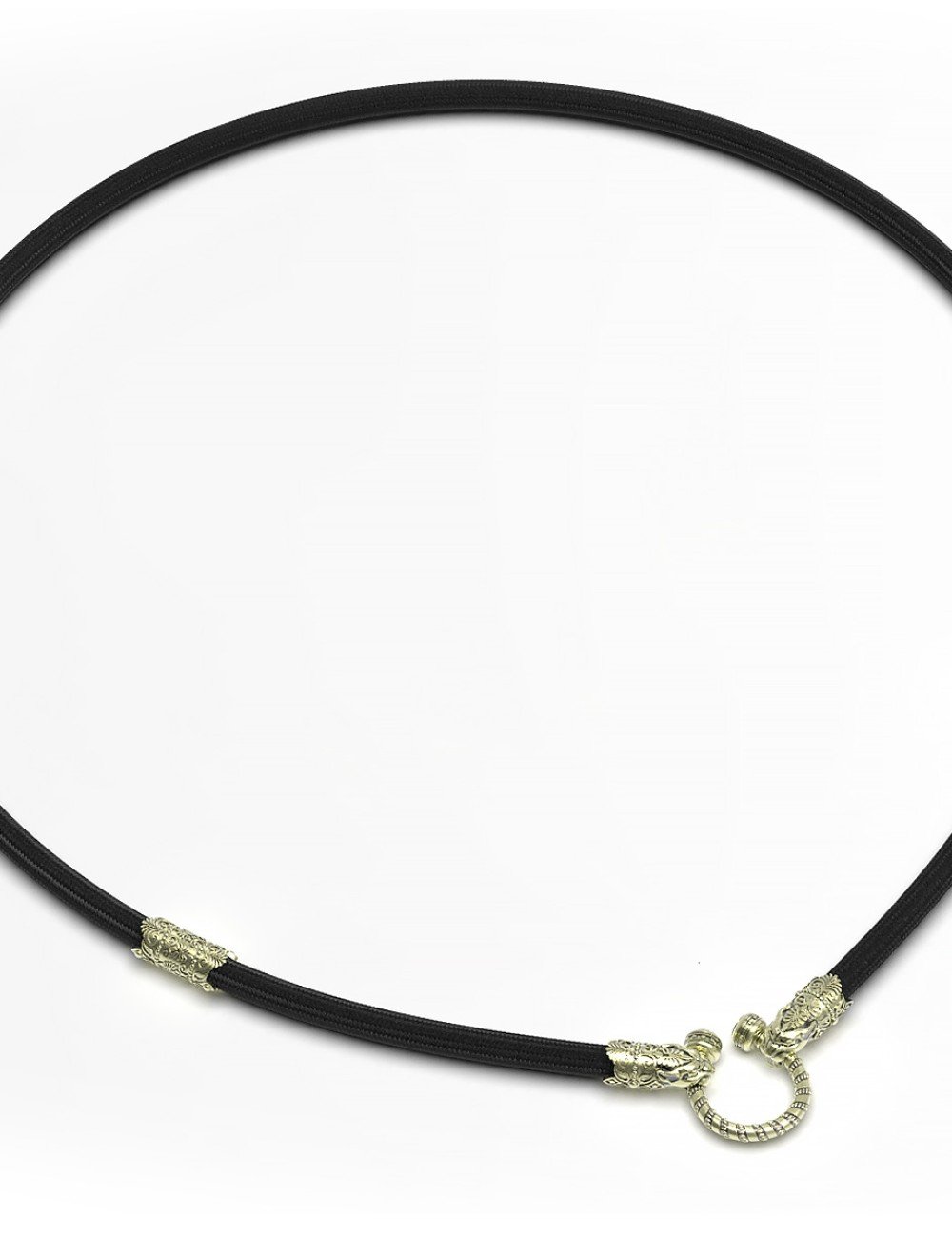 Шнурок шёлковый из зелёного золота c шёлковым шнурком