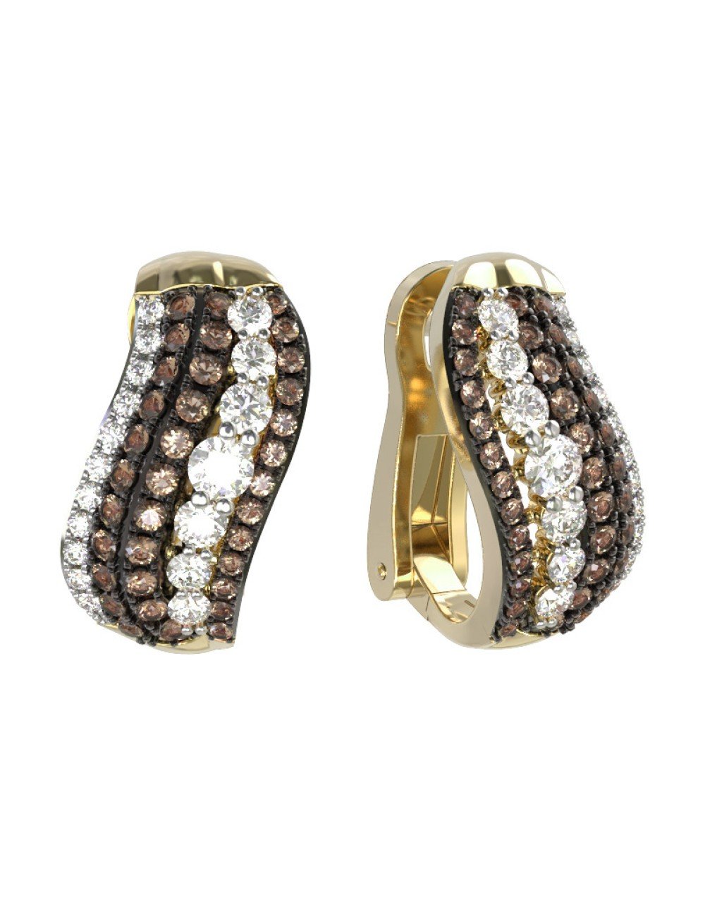 Серьги из лимонного золота c бриллиантами