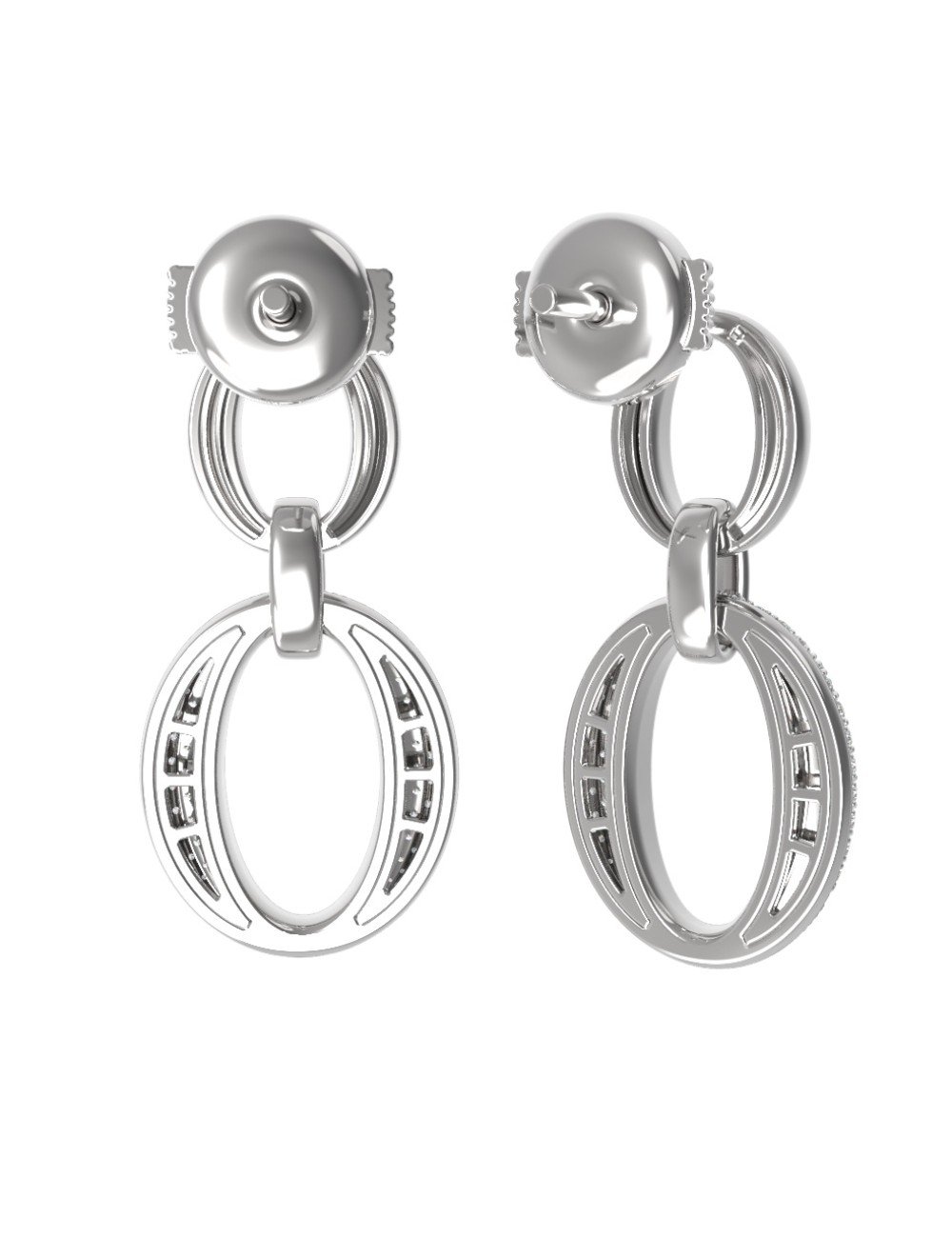 Серьги из белого золота c бриллиантами