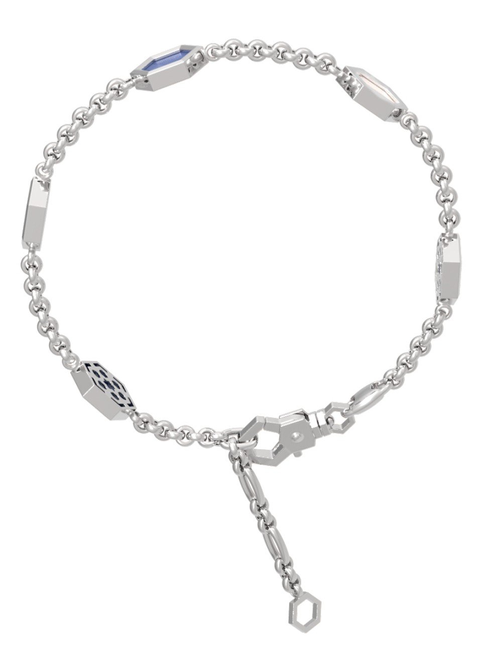 Браслет из белого золота c лазуритом и перламутром