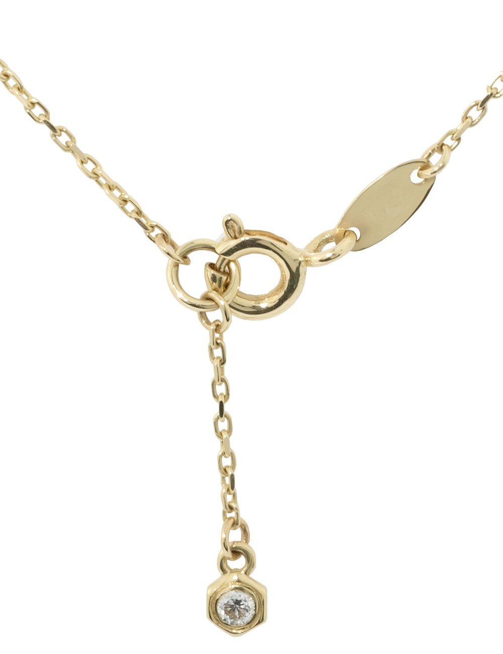 Колье из лимонного золота c бриллиантами и перламутром