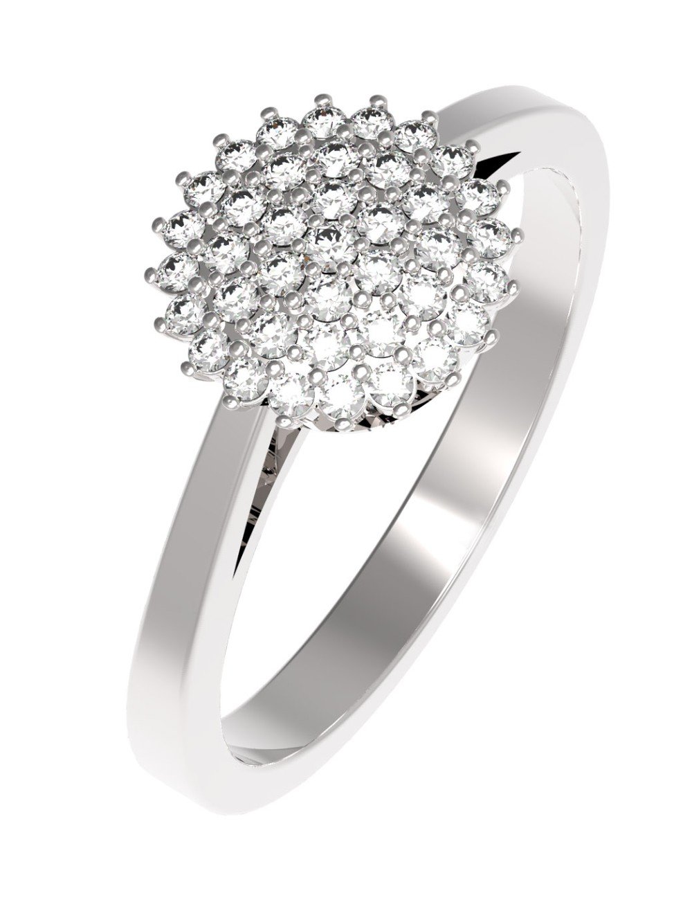 Кольцо из белого золота c бриллиантами