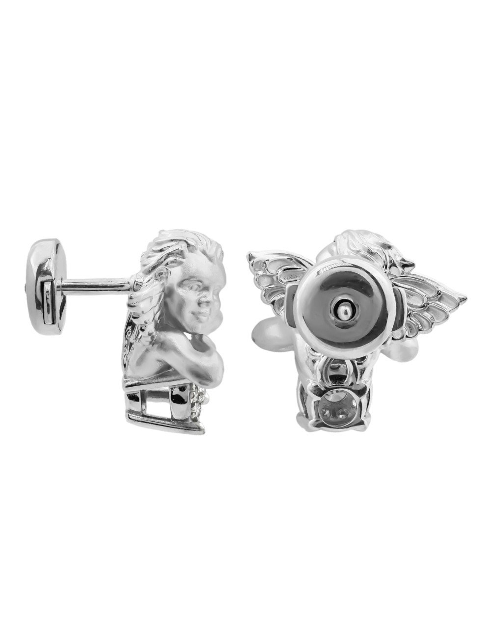 Серьги из белого золота c бриллиантами