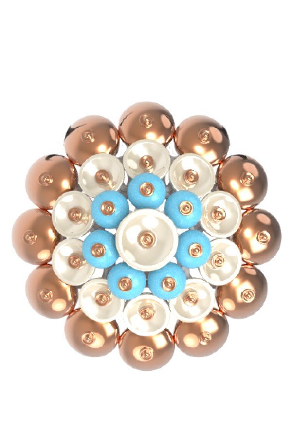 Подвеска из золота c бирюзой и перламутром