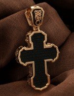 Крест из золота c эбеновым деревом