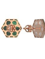 Серьги из золота c малахитом и перламутром