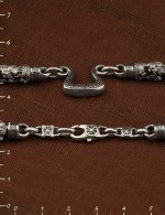 Цепь из белого золота c эмалью и эбеновым деревом