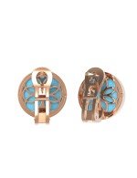 Серьги из золота c бриллиантами и бирюзой