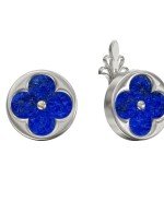 Серьги из белого золота c лазуритом