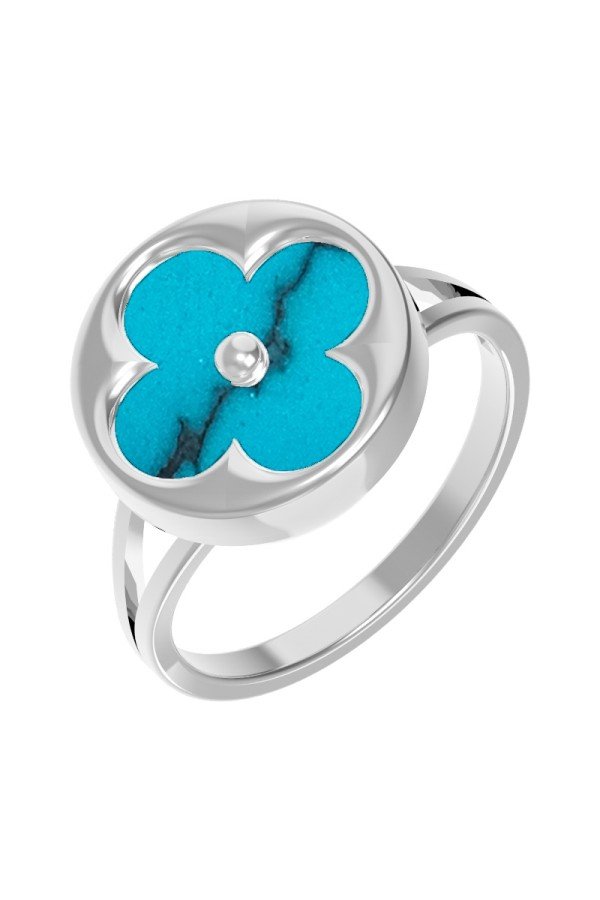 Кольцо из белого золота c бирюзой