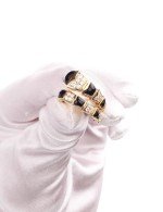 Кольцо из лимонного золота c бриллиантами и ониксом