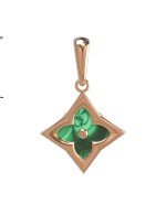 Подвеска из золота c малахитом