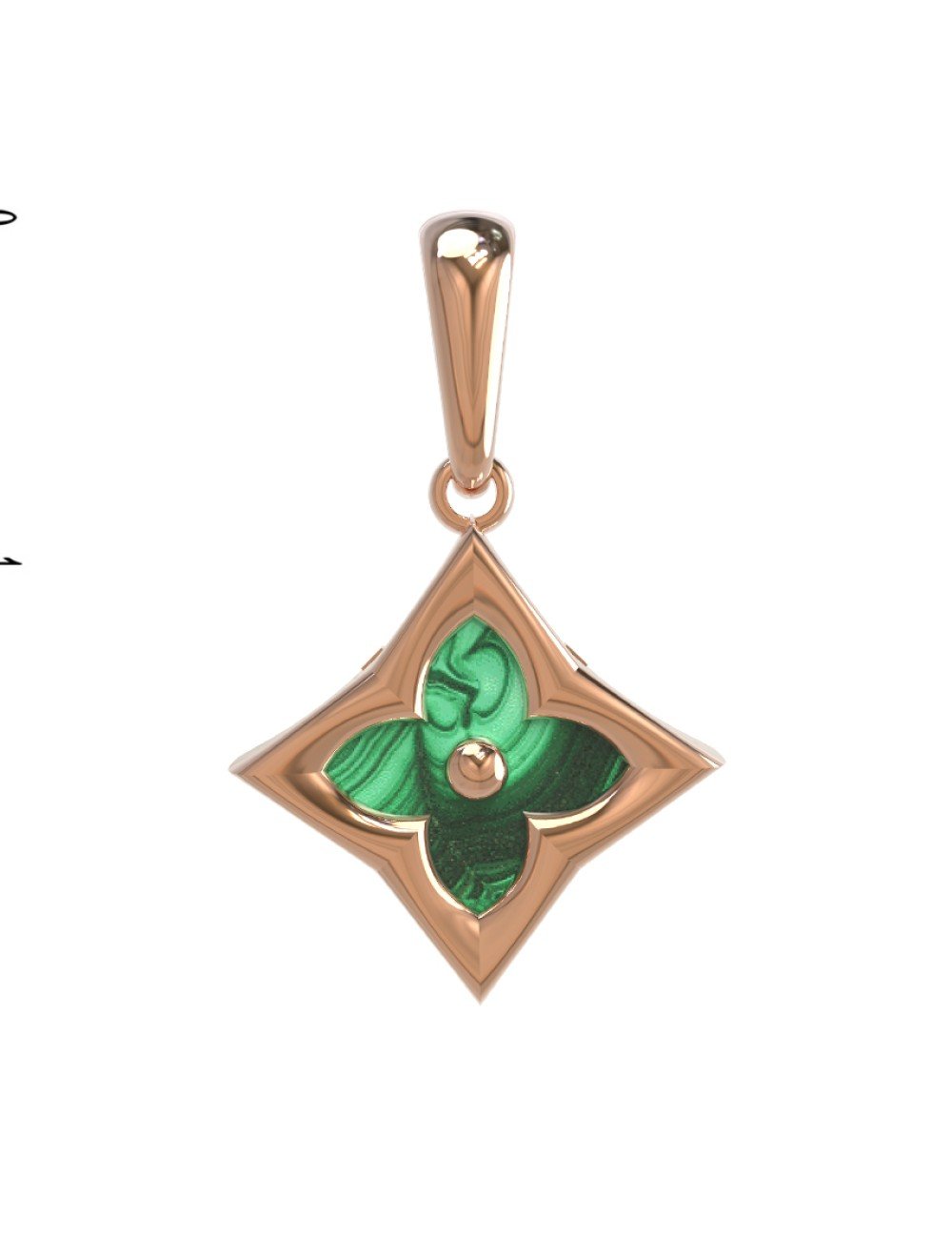 Подвеска из золота c малахитом