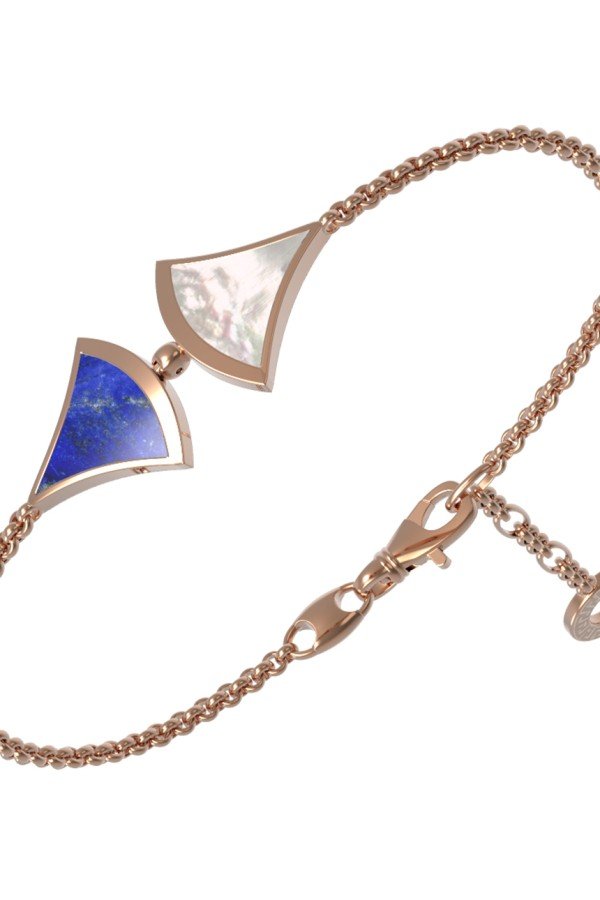 Браслет из золота c лазуритом и перламутром