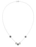 Колье из белого золота c ониксом и перламутром