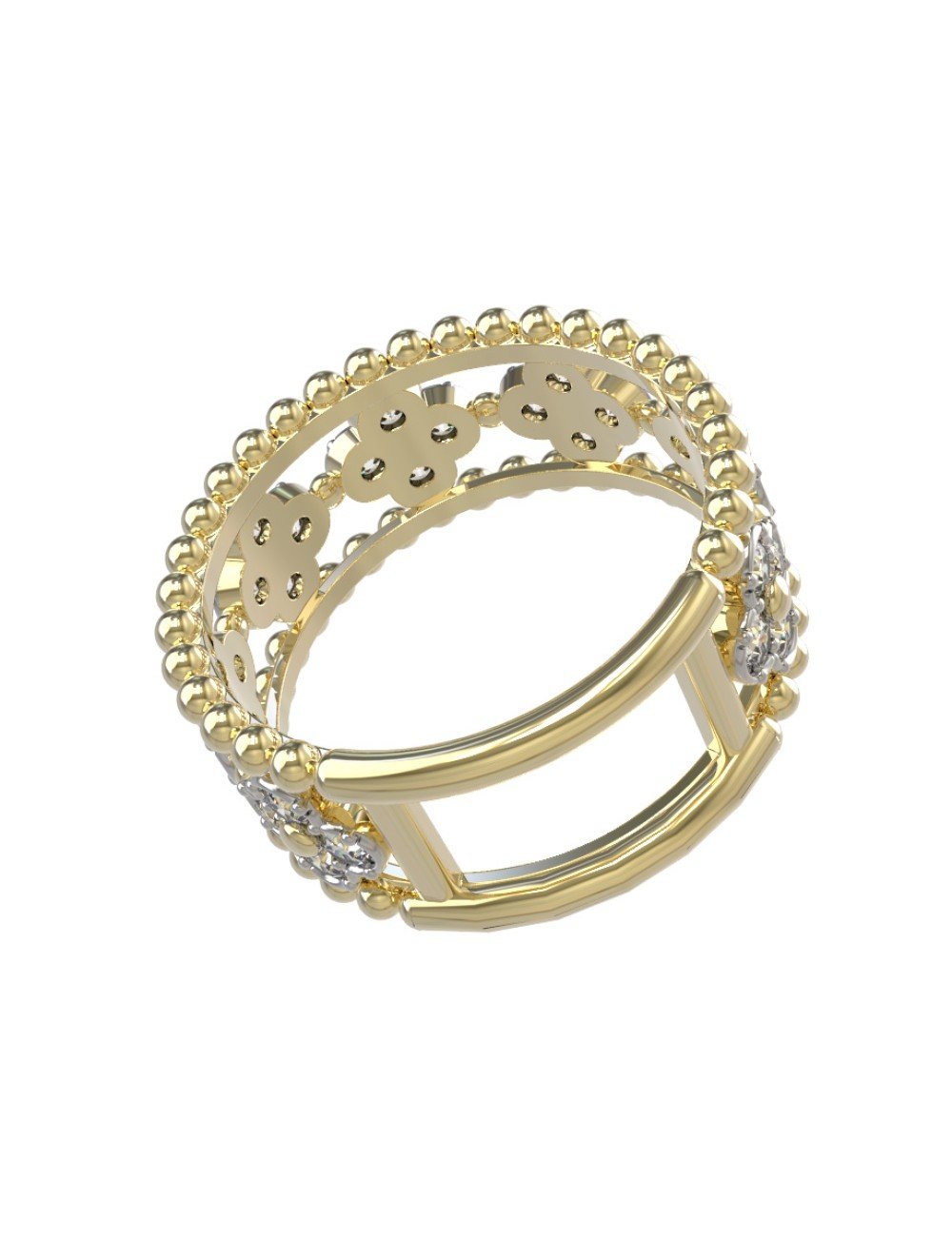 Кольцо из лимонного золота c бриллиантами